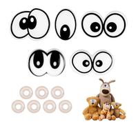 120pcs Oval Safety Eyes for Crochet Toys, Plastic Safety Eyes,18mm-25mm Black Crochet Eye with Washers,Cute Doll Eye for Crochets Toys Stuffed Animals, DIY Clay Doll Making