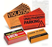 120Pcs Parking Violation Kit - Mixed Pack of 20 Hard-to-Remove Towing Stickers (Orange & Red) & 100 Funny Bad Parking Cards - High Visibility Warning Labels for Private Lots, Driveways & Pranks