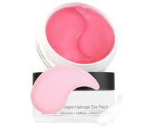 120Pcs Peptide Collagen Hydrogel Eye Patches,Pink Collagen Eye Patches Under Eye Gel Masks with Spoons for Dark Circles, Eye Bags,Puffiness & Wrinkles, for Sensitive Skin, 2 * 60 Patches