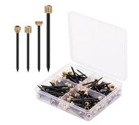 120pcs Picture Hanging Nails, 4 Styles Long Nails for Hanging Picture, Reusable Iron Brass Picture Hangers, Wood Hard Masonry Drywall Finishing Frame Hook for Pictures Mirrors Baskets Painting