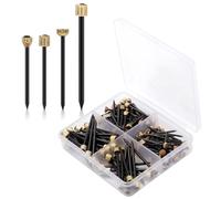 120pcs Picture Hanging Nails, Steel Pin & Brass Head Picture Frame Nails with Plastic Box 4 Size Picture Decorative Hangers for Pictures Mirrors Baskets