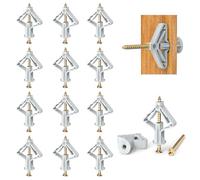 120Pcs Plasterboard Wall Plugs and Screws Set, Plasterboard Fixings, 60pcs Anti-Rotational Expansion Tube and 60pcs Plasterboard Anchor Screws, Drywall Cavity Wall Fixings