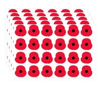 120Pcs Poppy Vinyl Stickers, Lest We Forget Red Poppy Stickers, Red Poppy Car Decals, Self Adhesive Flower Decals for Windows, Cars, Fridges Tribute Stickers for Armistice Day and Memorial Events
