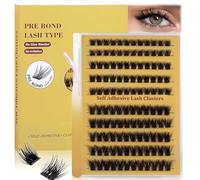 120PCS Pre Glued Cluster Lashes, 10-16MM Wispy Natural Self Adhesive Eyelashes, Reusable False Eyelashes Kit for Customizable Look, Easy to Apply Daily & Special Occasion