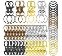 120PCS Premium Swivel Lanyard Snap Hook with Key Rings (Multicolor)