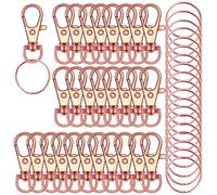 120PCS Premium Swivel Lanyard Snap Hook with Key Rings (Rose Gold)
