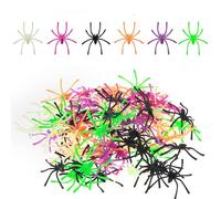 120Pcs Realistic Spiders, 6 Colors Plastic Small Fake Spider Toys Black Fake Spiders Terror Funny Prank Props for Home and Party Decorations,plastic spiders,small toys