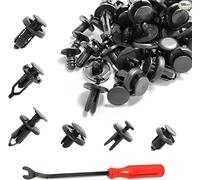 120pcs Retainer Clips Push Type Retainers 6.3mm 8mm 9mm 10mm Expansion Screws Replacement Kit, Plastic Bumper Push Rivets Fastener with Remover Fit for GMC Ford Toyota Honda Acura (120pcs)