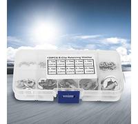 120pcs Retaining Snap Rings,304 Stainless Steel E-Clip Retaining Snap Ring Circlip Kit 1.5mm-10mm