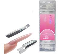 120PCS Rocket Sandwich Nail Molds Clear for Fast Easy Shaping No Paper Needed Gel Extension Tools