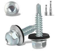120PCS Roofing Screws with Rubber Washers 5.5x25mm Hex Head Self Tapping Screws und 2 M8 Hex Socket Bits Tech Screw for Metal Zinc Plated Corrugated Roofing Cladding Steel Screw for Tin Roof