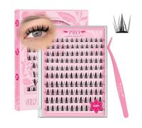 120Pcs Self Adhesive Lash Clusters Natural Look Self Adhesive Eyelashes Extension Reusable Cluster Lashes DIY Lash Extension No Glue Needed Clear (Fairy,10-16mix)