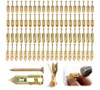 120Pcs Self Drilling Drywall Anchors with Screws, 4 Sizes 50pcs Metal Drywall Anchors and 50Pcs Sheetrock Screws, No Drill Plasterboard Fixings for Plasterboard, Concrete & Masonry