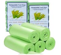 120PCS Small Bin Liners 6L,Compostable Food Waste Caddy Liners, Biodegradable & Heavy Duty Kitchen Bin Bags for Food Caddy, Kitchen, Office, Home, Bathroom Recycling 35 x 40cm