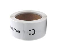 120Pcs Smiling Face Thank You Sticker 76x25mm Rectangular Thank You Label Adhesive Wrapping Label for Gift Packaging Rectangle Decorative Sticker