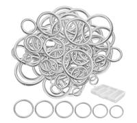 120Pcs Stainless Steel Jump Ring, 1Pc Storage Box with 6 Compartments, Jewelry Making Connecting Collar, Chain Opening Ring, Pendant Jewelry Connecting Opening Ring