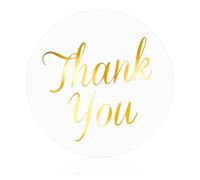 120PCS Sweet Thank You Stickers, 2 Inch Clear Gold Foil Envelope Seals Waterproof Self-Adhesive Labels Round Gift Stickers for Packaging Envelopes Bags Boxes