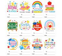 120Pcs Thank You Teacher Stickers,12 Patterns Teacher Appreciation Stickers 2×3in Self-Adhesive Teacher Appreciation Gift Tags,for Sealing Envelopes and Teacher's Day Gift Wrapping Labels