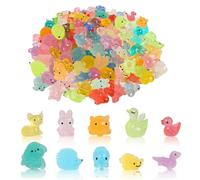 120Pcs Tiny Resin Animals Mini Luminous Resin Animals Rare Mixed, 11 Styles Figures Small Plastic Animals Mini Mixed Luminous Resin Animal Mini Glow in the Dark Animal Cute (Multicolored-120pcs)