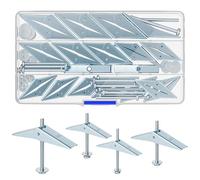 120Pcs Toggle Bolts Spring Wing Plasterboard Fixings Kit, M3 M4 M5 M6 Drywall Screws Wall Anchor Set for Hollow Wall, Cavity Wall, Fibreboard - Fix Lamps, Shelves, Cabinets, Curtain Rails