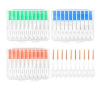 120pcs Tooth Floss Picks, Dental Floss Brush, Orange Toothpicks, Plastic Tooth Picks, Interdental Cleaning Floss Sticks, Flossing Brushes, Soft Silicone Toothpick Brush - Orange Blue Green 40pcs/Box