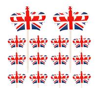 SHATCHI Union Jack Crowns Toothpicks Cupcake Toppers Britain Cocktail Stick Table Food Party Decorations, 120pcs