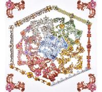 120Pcs Vintage Corner Aesthetic Stickers Decorative Flowers Gem Cover Book Scrapbooking Corner Stickers for DIY Craft Bullet Junk Journal Planners Wall Art Collage Picture Frames Supplies