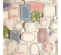 120PCS Vintage Scrapbooking Letter Writing Paper, Vintage Embossed Scrapbook Paper, Textured Scrapbook Papers, Aesthetic Decorative Craft Material Papers for Junk Journals, Planner, Card Making & DIY