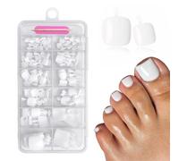 120PCS White Press on Toenails 12 Size Square Fake Toe Nails