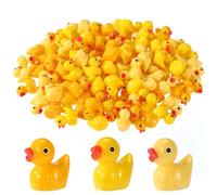 120pcs Yellow Mini Resin Ducks, Cute Tiny Ducks Mini Resin Figures for Dollhouse Garden Micro Landscape Aquarium Decor DIY Crafts