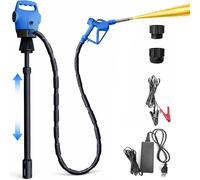 120V AC/12V DC Power Electric Drum Pump, 55 Gallon DEF Drum Pump with 2" Integrated Plug Adapter, 5 GPM Flow Rate, Telescopic Suction Tube