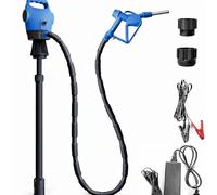 120V AC/12V DC Power Electric Drum Pump, 55 Gallon Drum Pump with 2" Integrated Plug Adapter, 5 GPM Flow Rate, 34 Telescoping Suction Tube