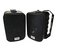 120W 5" Active Bluetooth Wall Speakers - Pair of Black Stereo Wireless Music Streaming Speakers - Bookshelf or Wall Mounted