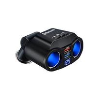 120W Car Bluetooth Mp3 Extended Dual Cigarette Lighter Hole Fast Charging Usb/pd 4.8A with Voltage Display Charger(Dual USB ports)
