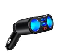 120W Car Bluetooth Mp3 Extended Dual Cigarette Lighter Hole Fast Charging Usb/pd Fast Charging 4.8A with Voltage Display Charger(Dual USB NO BT)