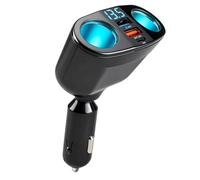 120W Car Charger Adapter 12V/24V Dual USB C Car Charger Cigarette Lighter Splitter QC3.0/PD/2.4A Fast Charging with LED Display 360° Rotation for Smart Phones Tablets iPad GPS and Vehicle Devices