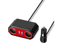 120W Car Charger Adapter with Dual USB Ports Compatible with 12V 24V Vehicle Systems for Simultaneous Charging of Multiple Devices