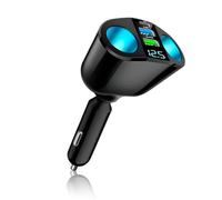 120W Car Charger Cigarette Lighter Adapter 12V/24V USB C QC3.0 and PD Multi-Socket Lighter Splitter Dual Car Lighter Adapter Fast Charging with LED Voltmeter for Phones,GPS,Dashcam Vehicle Devices