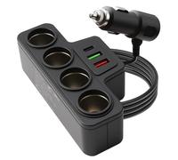 120W Car Charger Cigarette Lighter Adapter 7 in 1 Multi-Socket USB Charger 12V/24V with 4 Sockets & 3 USB Ports (QC 3.0+USB 3.1+PD 3.1) Fast Charging for Phones Pad Laptop GPS Dash Cam Vehicle Devices