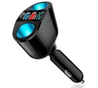 120W Car Cigarette Lighter Adapter, 12V/24V Multi Socket Dual USB QC3.0 & PD Double Cigarette Lighter Car USB Charger Splitter with LED Voltmeter Fast Charging for Phones GPS Dashcam Vehicle Devices