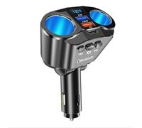 120W Cigarette Lighter USB Charger, 12V/24V Double Cigarette Adapter for Car, 5-in-1 Dual Car Lighter Adapter with Bluetooth 5.3 QC3.0 Fast Charging LED Display, Car Charger Adapter for Phones GPS