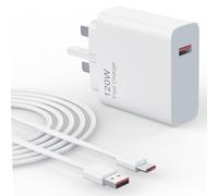 120W Fast Charger for Xiaomi 14 13 12 13T 12T 12s Pro Lite, Turbo Charging for Redmi Note K70 K60 K50 12 11 Pro Plus Black Shark 4 5 Poco X5 F4 X With 3.3ft 6A Type C Cable