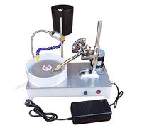 120W Gem Faceting Machine with Mechanical Handle, 6inch Rock Gemstone Lapidary Grinder Jade Jewelry Angle Polisher, 0-2800RPM Adjustable Rotating Speed, for Flat Gemstone Processing