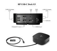 120W HP ProBook 645 G4 Notebook PC USB-C Docking Station With Adapter