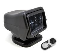 120W LED Vehicle Searchlight with Remote Control, 360° Rotating Magnetic Spotlight for Truck, Boat & Off-Road - IP67 Waterproof Search Light with Strong Magnet Base black