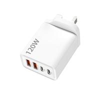 120W Multi USB C Plug 4-Port UK Charger Plug Fast Charging USB Plug Dual Port PD QC Wall Charger Head Type C Charger Head for iPhone 16 15 14 13 12 11 Pro Max Plus X XS XR Samsung