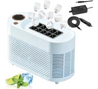 120W Portable Ice Maker Machine,Countertop Mini Ice Cube Maker,Dual Power Fast Ice Making,8/10 Cubes in 10-15 Mins,Compact Ice Machine for Home,Office,Camping,Travel Use(Blue,8 cubes)