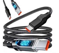 120W USB C To USB C Charger Cable With LED Display For Camp Snap CS-8 Digital Video Recorder, 1M and 2M Phone Charger Type C Data Cord, Super Fast Charging PD Cable For Digital Devices(Type-C 2meters)