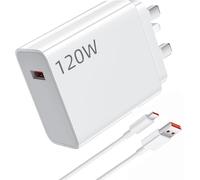 120W USB Plug Turbo Charger for Xiaomi Redmi Note 14 13 12 11 Pro, USB Fast Charger Plug with 6A Turbo Charging Cable 1M Wall Charger UK Power Adapter for Mi 15 14T 13 12X 11T Pro Redmi 14C POCO X7 X6