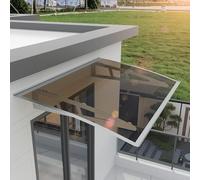 120x100cm Door Canopy - UV-Resint Patio Cover with Metal Brackets & PVC Panel - Rain & ow Protect for Front Entrance, Garden, and Outdoor Spaces